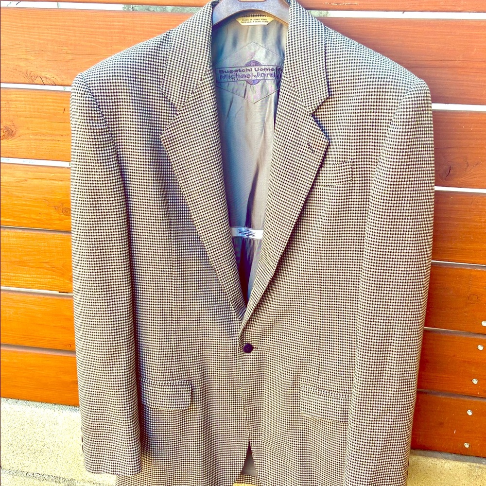 Bugatchi Houndstooth One-Button Blazer - image 1